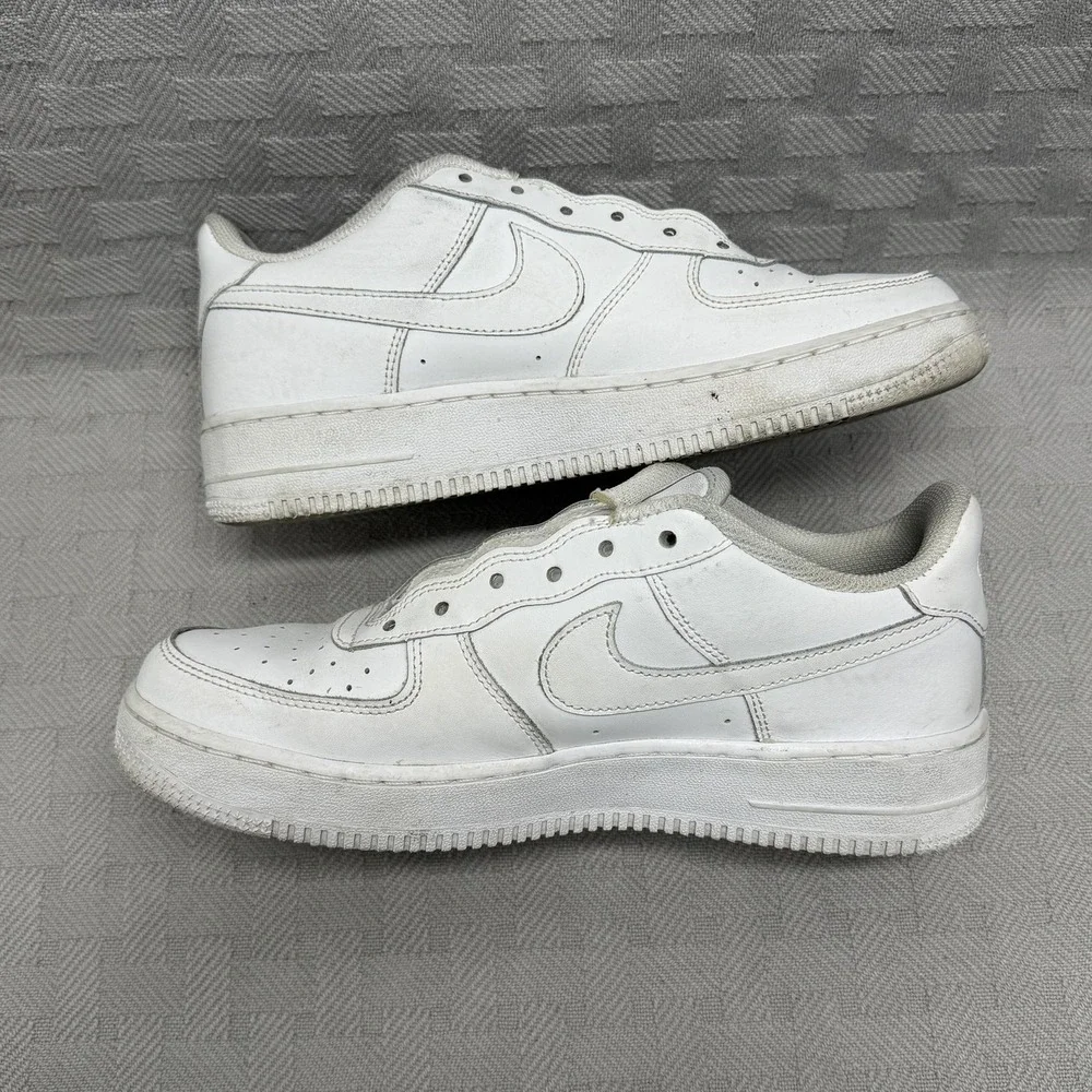 Nike Air Force 1‎ Shoes Youth Size 7 White Leather Low Top FV5951-111